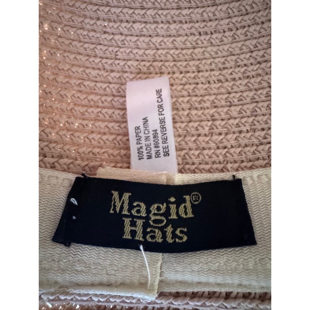 Magid Hats Pink Wide Brim Sun Hat with Animal Print Scarf, 4" Brim - Picture 5 of 8